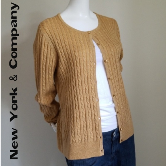 New York & Company Sweaters - New York & Company Gold Cardigan NWT! Size M